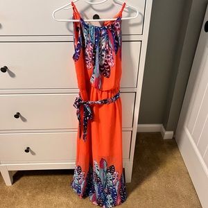 Coral Feather Dress